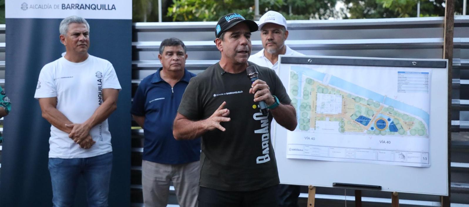 Alcalde Alejandro Char en el barrio Barlovento.