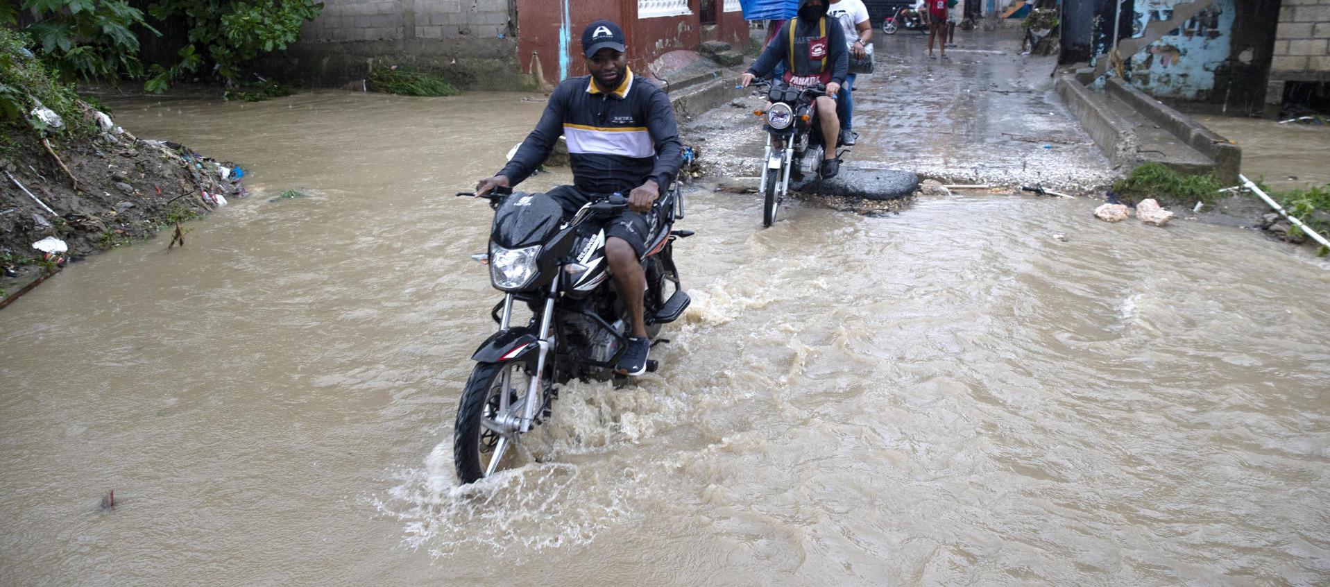 Fuertes lluvias en Haití por el huracán Melissa.
