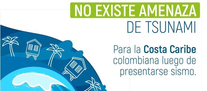 No hay alerta de tsunami en la Costa Caribe colombiana. 