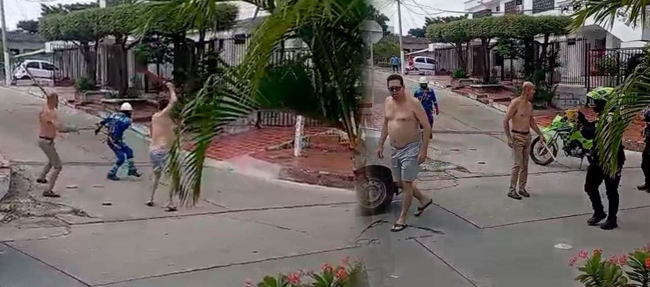 Momento en que se produjo la agresión al contratista. 