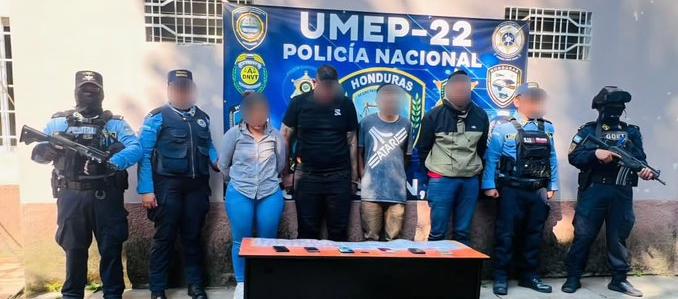 Los capturados por la Policía de Honduras. 
