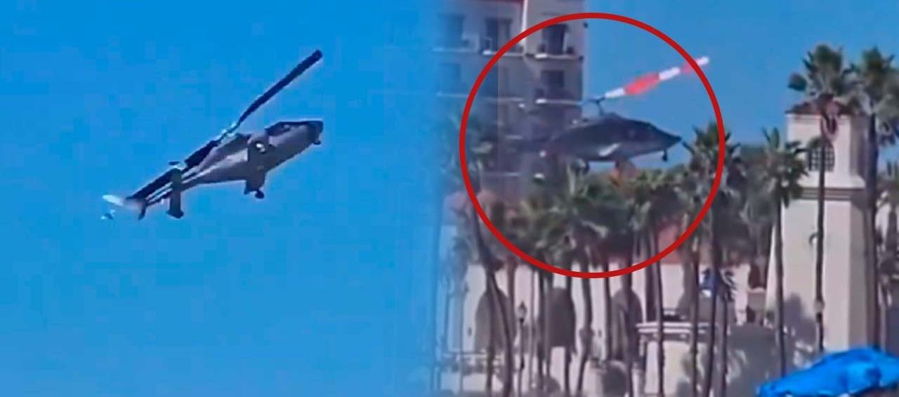 Momento de la caída del helicóptero. 