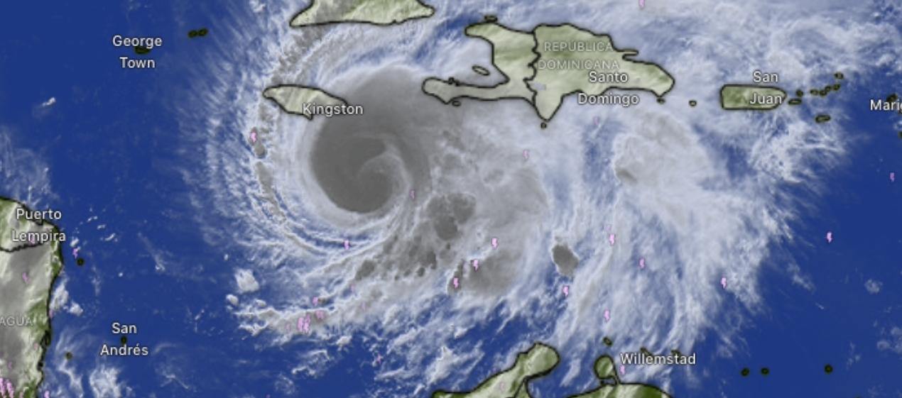 Huracán Melissa en el Mar Caribe. 