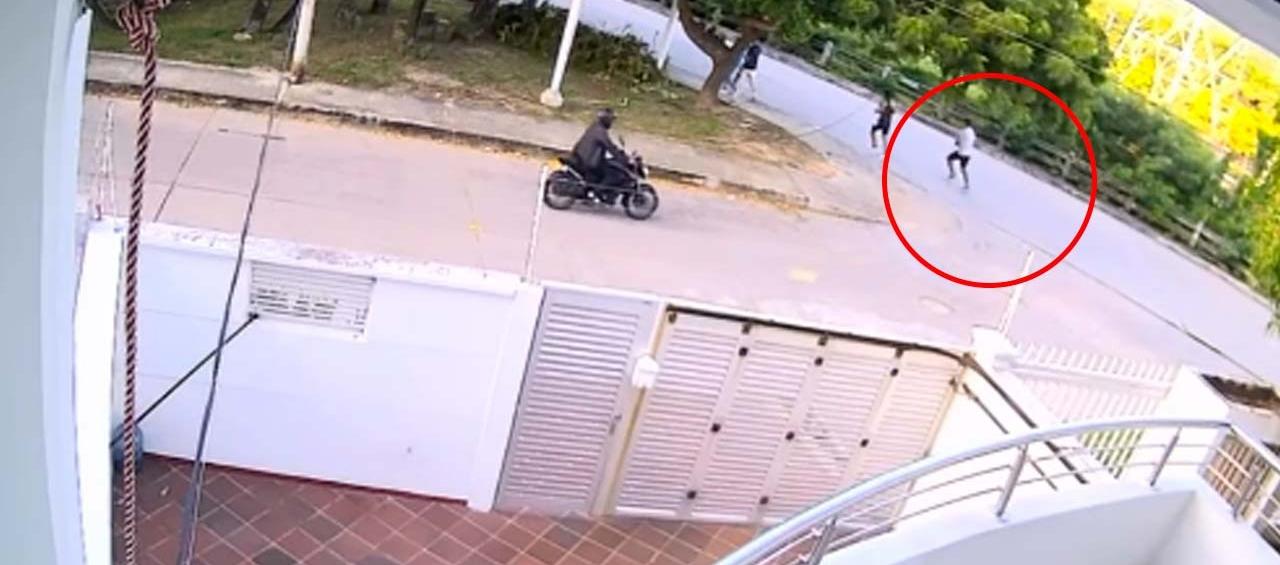 Momento del intento de atraco. 