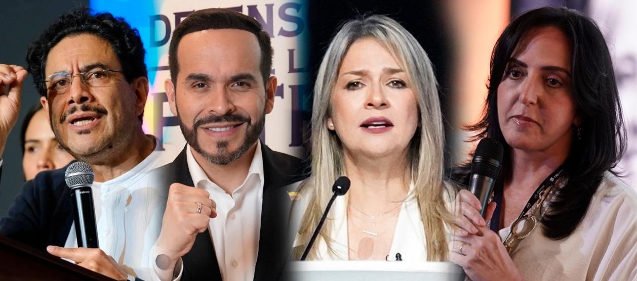 Iván Cepeda, Abelardo De La Espriella, Vicky Dávila y María Fernanda Cabal.