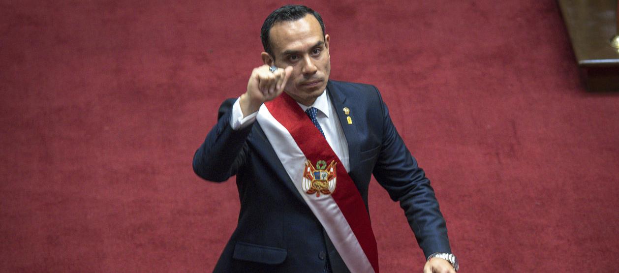 El presidente del Congreso de Perú, el derechista José Jerí.