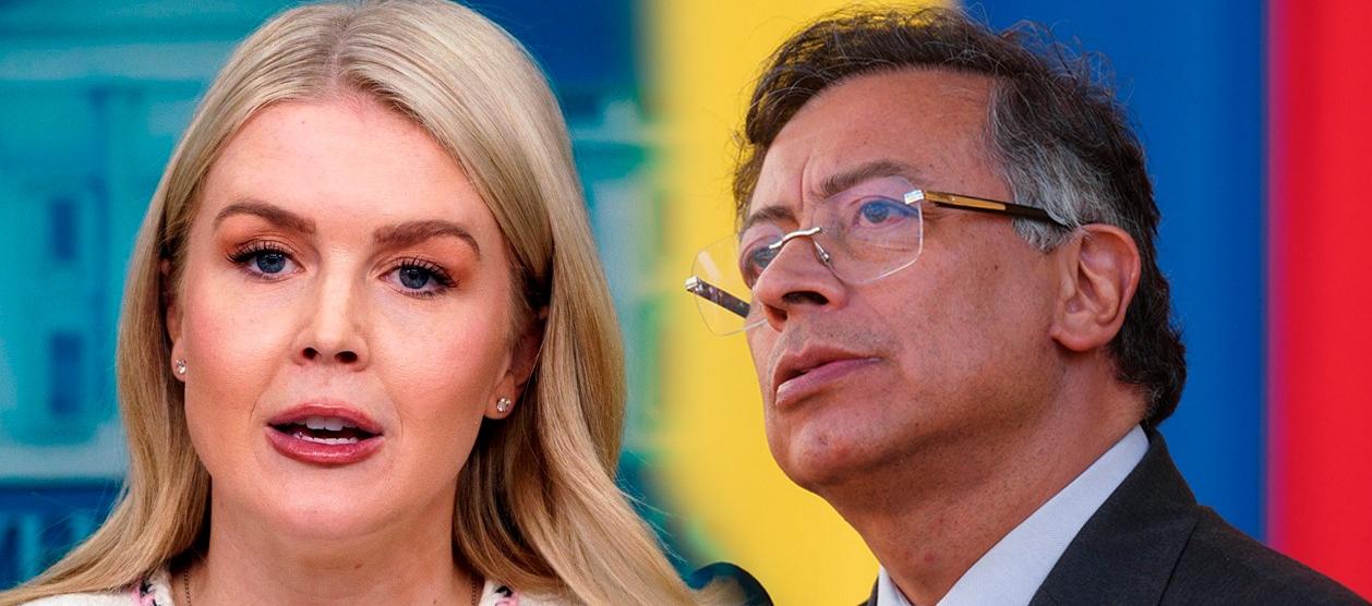Portavoz de la Administración Trump, Karoline Leavitt y el Presidente de Colombia, Gustavo Petro.