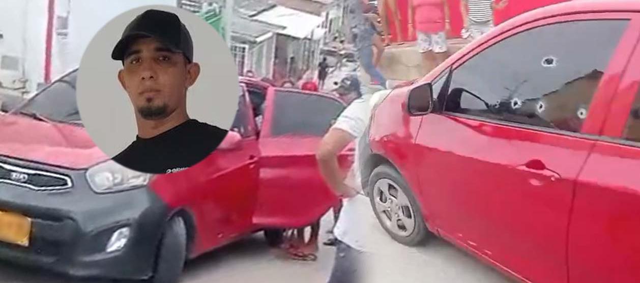 Kia Picanto rojo donde se movilizaba la víctima.