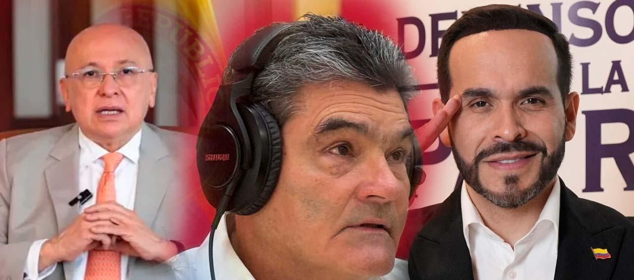 El Ministro de Justicia, Eduardo Montealegre; el Procurador General de la Nación, Gregorio Eljach y el precandidato presidencial Abelardo De La Espriella.