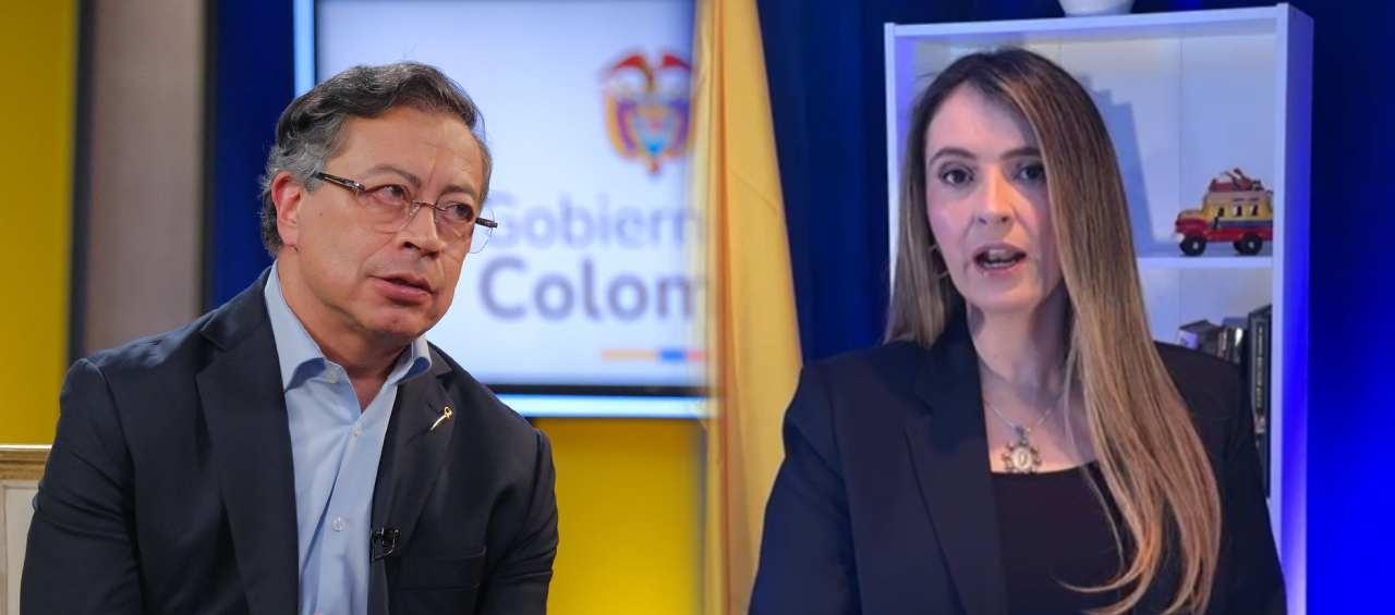 El Presidente Gustavo Petro y la precandidata Paloma Valencia.