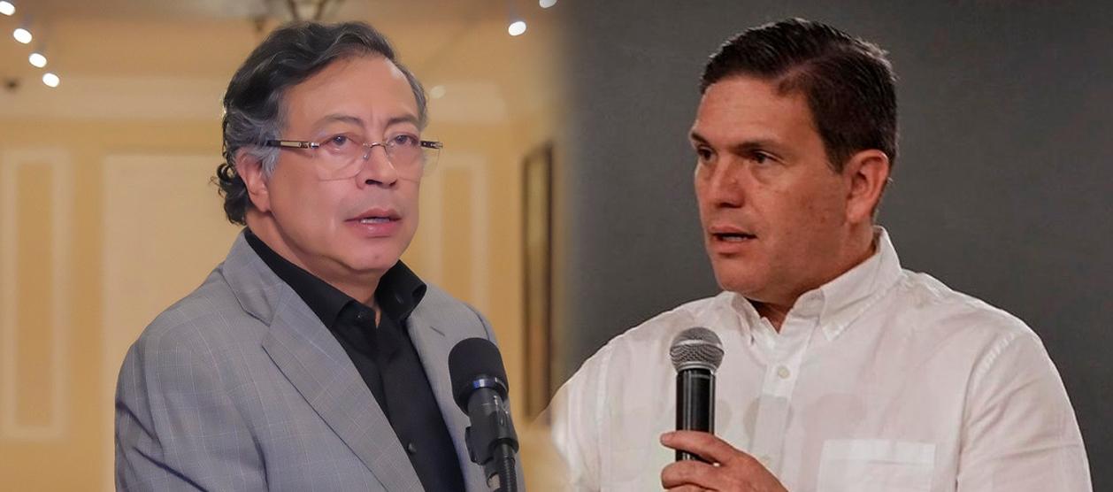 El Presidente Gustavo Petro y el precandidato Juan Carlos Pinzón.