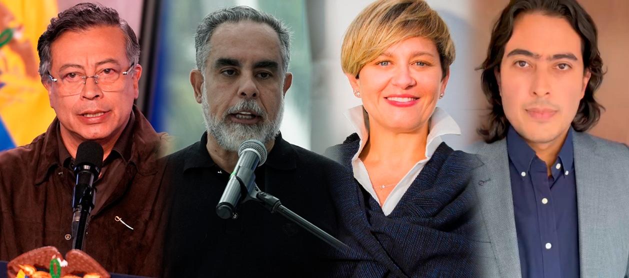 Gustavo Petro, Armando Benedetti, Verónica Alcocer y Nicolás Petro.