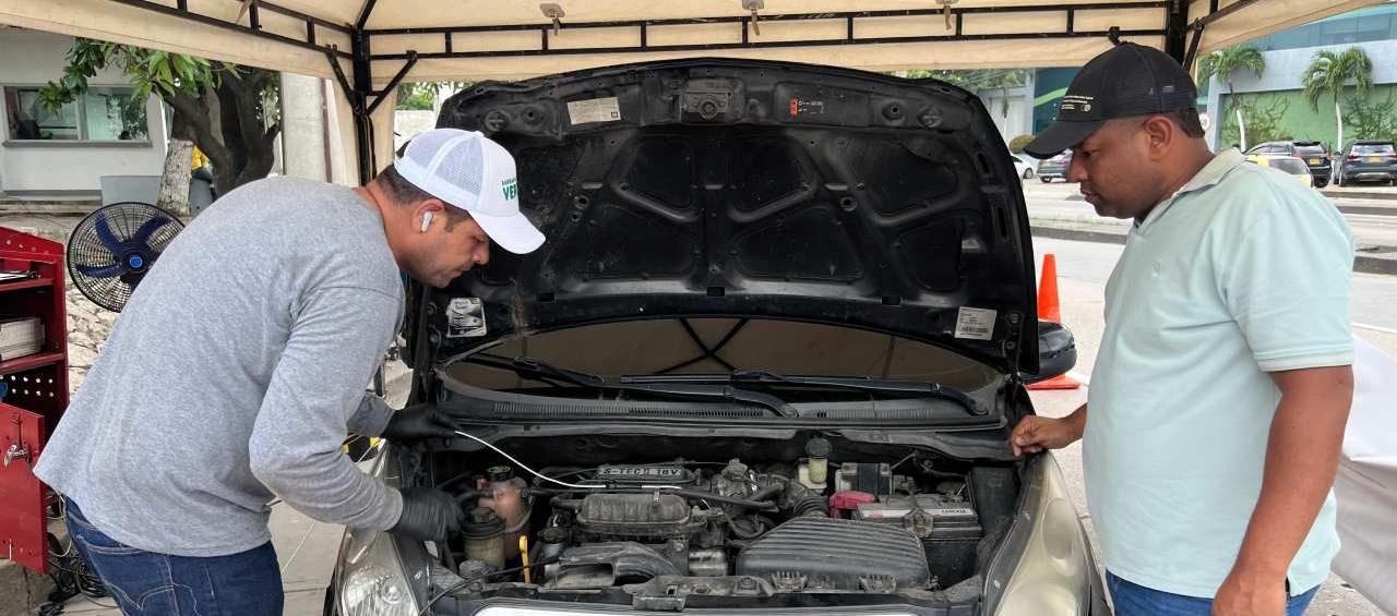 Prueba de emisión de gases.