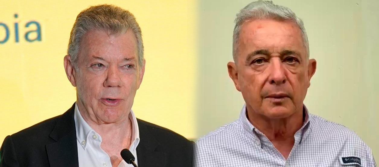 Juan Manuel Santos y Álvaro Uribe Vélez.