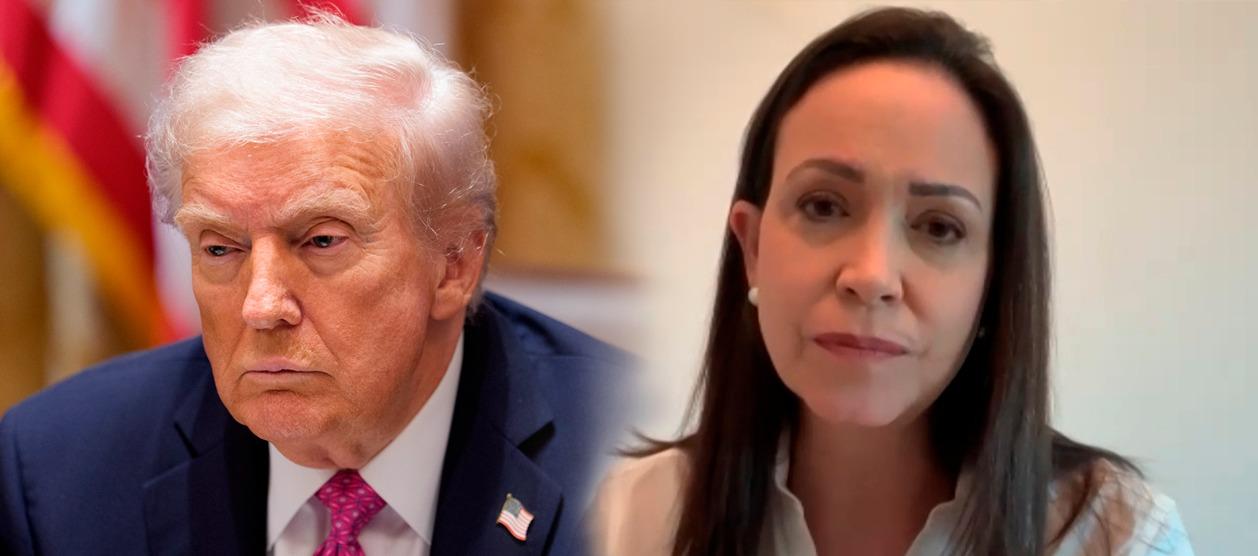 El Presidente de Estados Unidos, Donald Trump, y la Premio Nobel María Corina Machado.