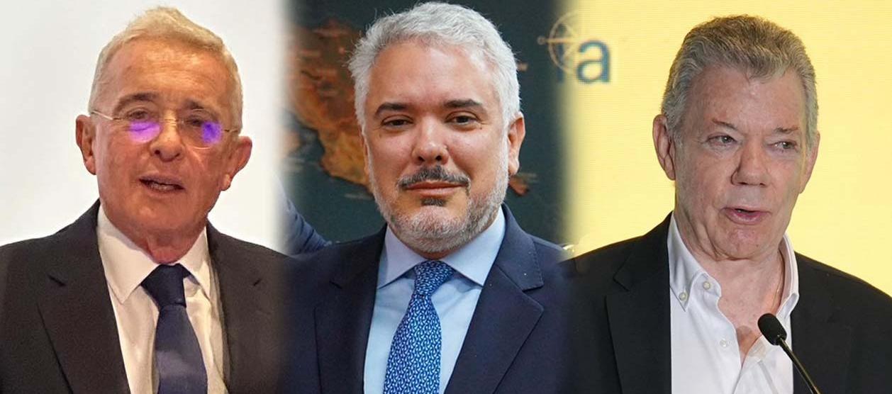 Álvaro Uribe Vélez, Iván Duque y Juan Manuel Santos.