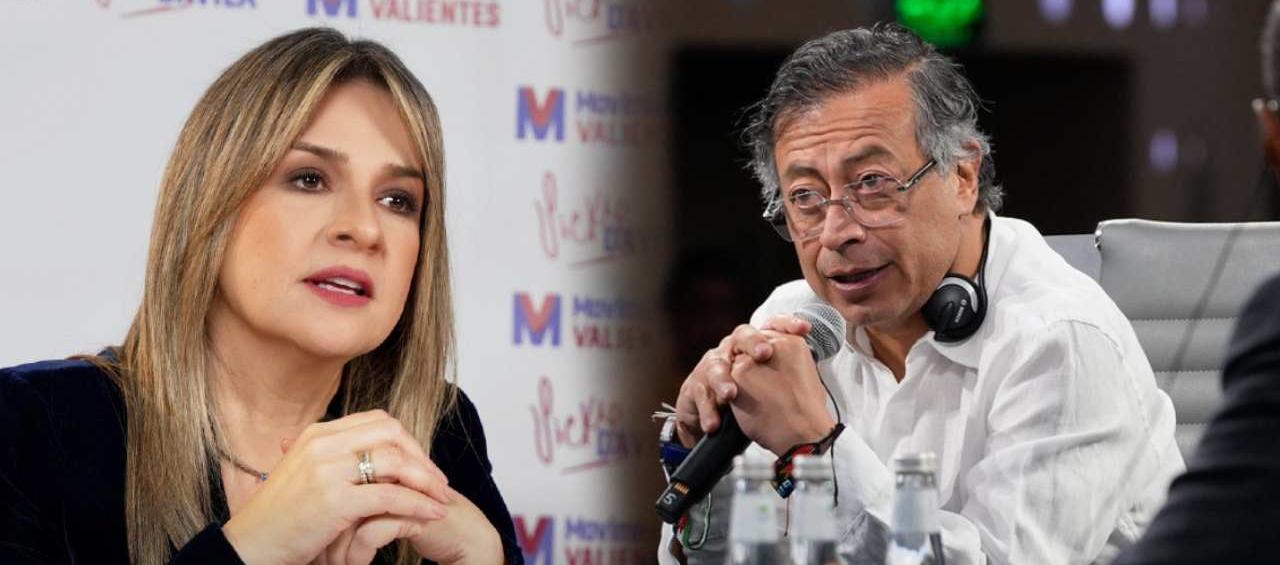 Vicky Dávila y el Presidente Gustavo Petro.