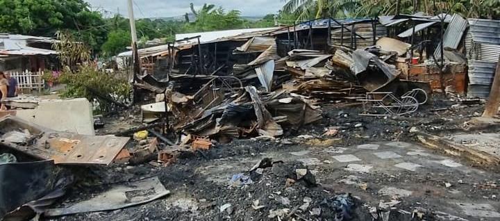 Lugar donde ocurrió el incendio en el sector de Villa Caracas. 