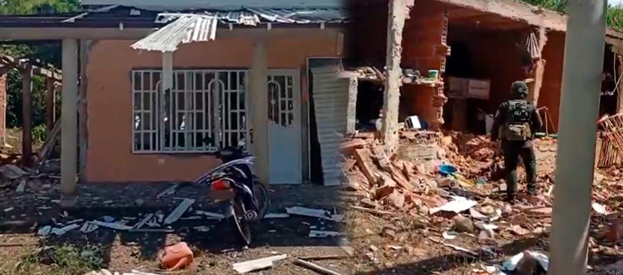 Viviendas destruidas en zona rural de Jamundí.