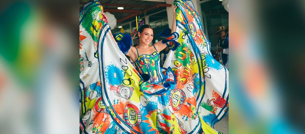 Vestido creado por los niños.