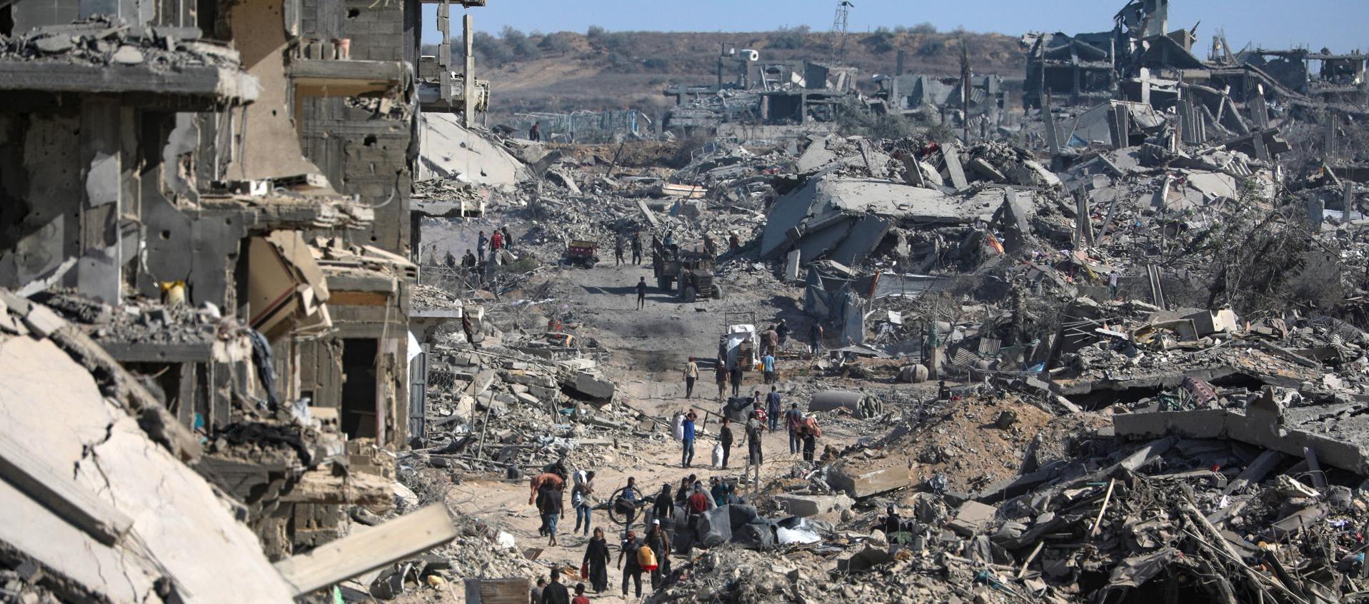 Desplazados en Gaza.