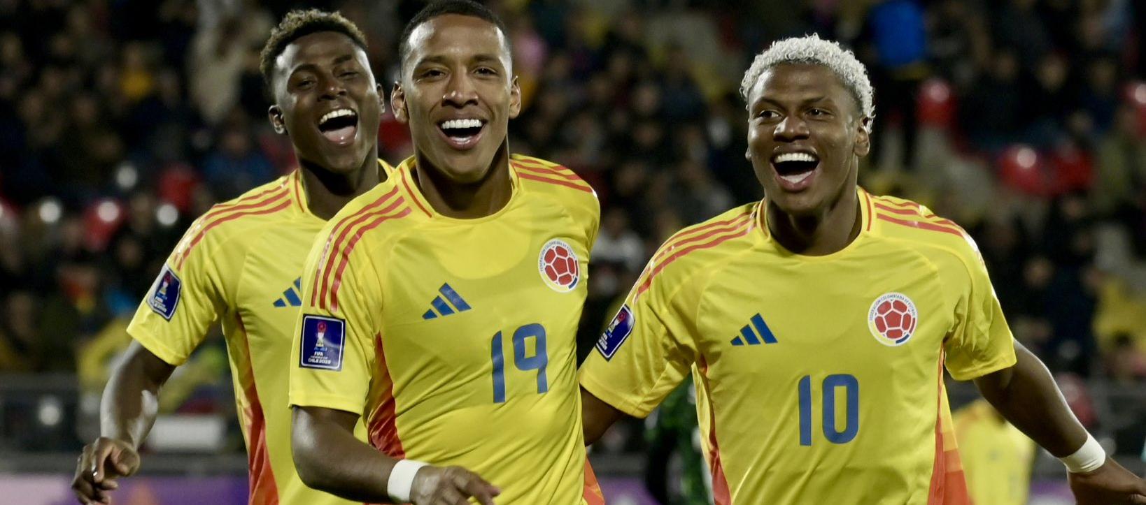 Neiser Villarreal, Kéner González y Óscar Perea, jugadores de la Selección Colombia sub-20.