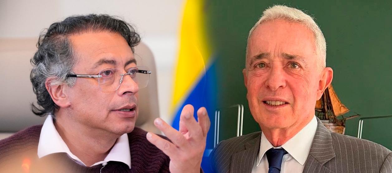 Gustavo Petro y Álvaro Uribe, presidente y expresidente de Colombia, respectivamente. 
