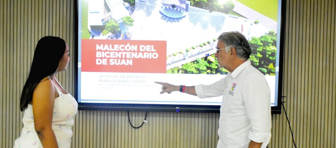  Karolay Calvo, alcaldesa de Suan, y Eduardo Verano, gobernador del Atlántico. 