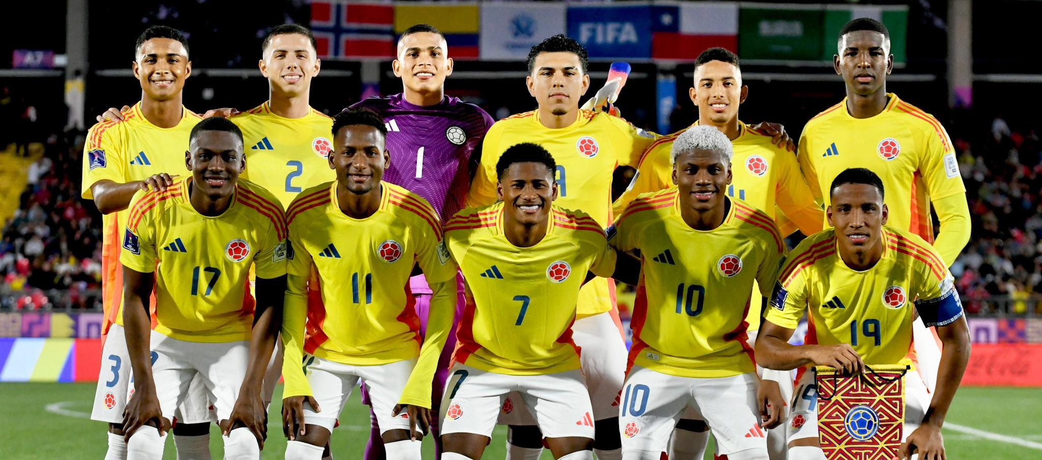 Selección Colombia sub-20 que derrotó 1-0 a Arabia Saudí.