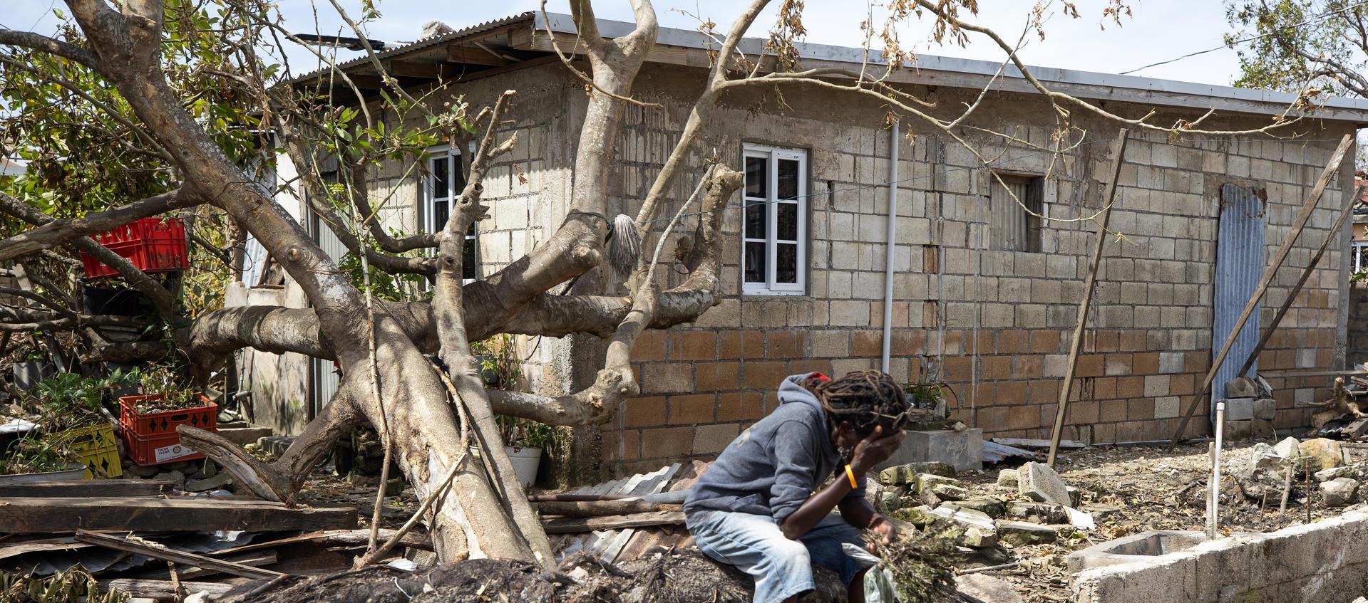 Casa afectada en Jamaica por el huracán Melissa.