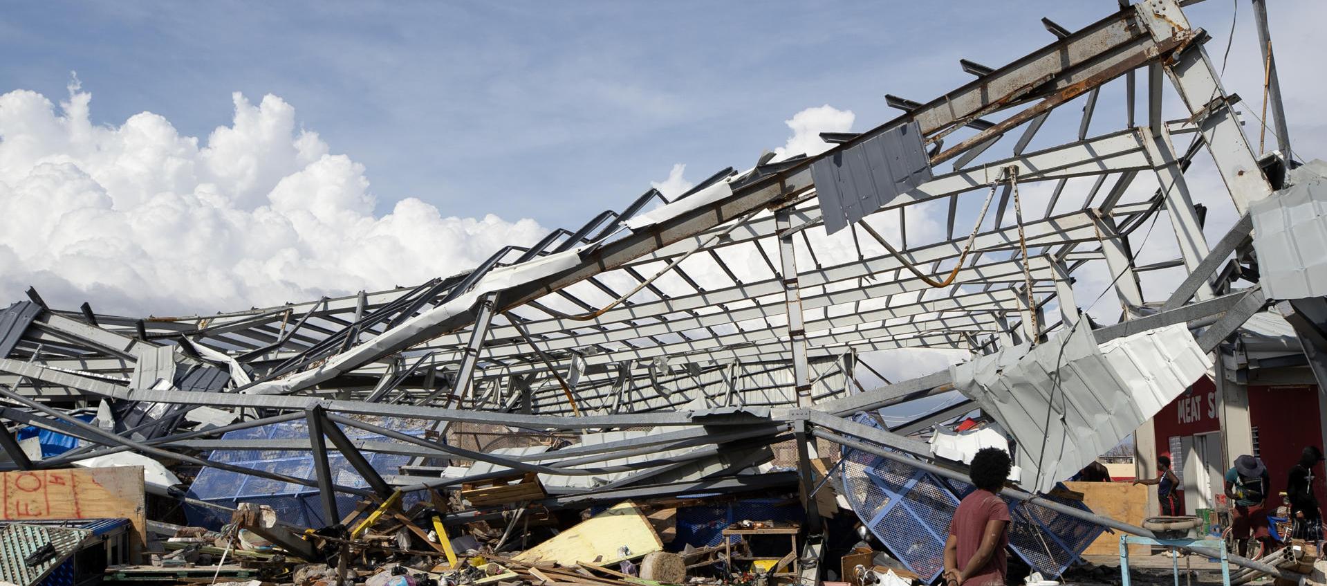 Casa destechada en Cuba por el huracán Melissa.