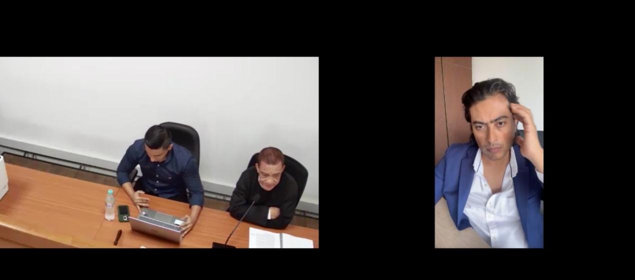 Aspecto de la audiencia de este miércoles contra Nicolás Petro. 