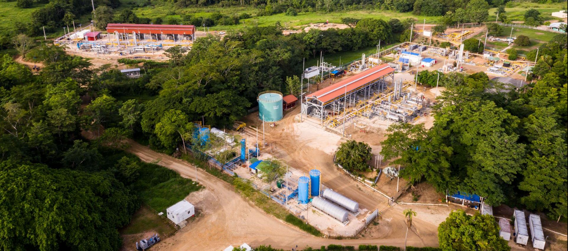 Complejo de procesamiento de gas de la Estación Jobo de Canacol Energy.