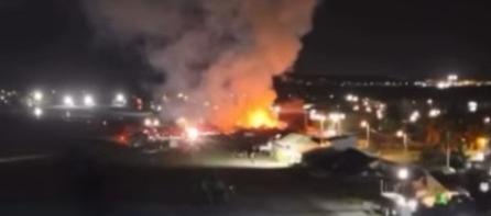 Momento del incendio.