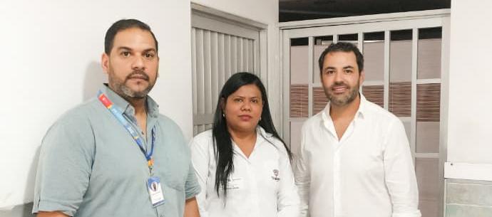 Eduard Bustamante, Coordinador Seguridad y Salud en el Trabajo; Yurlys Escalante, Inspectora; y Herber Mantilla director administrativo.   