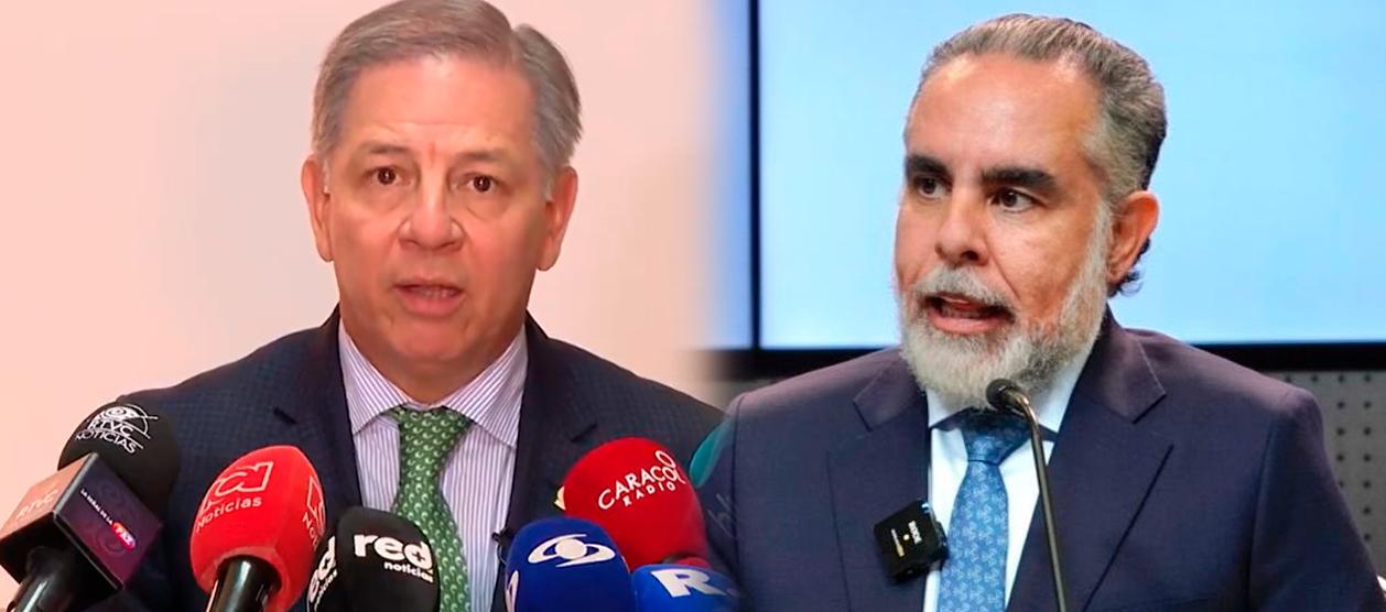 Magistrado Octavio Tejeiro Duque y el ministro Armando Benedetti. 