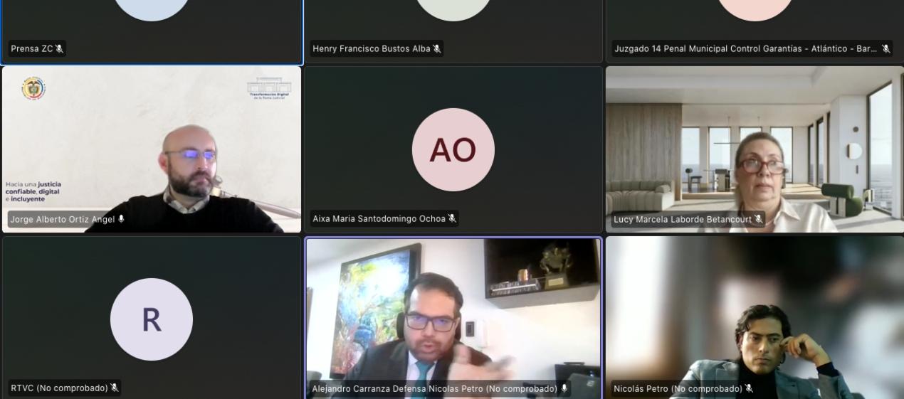 Aspecto de la audiencia de formulación de imputación de este lunes contra Nicolás Petro