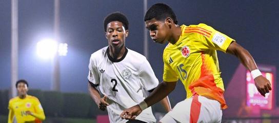 Acción de juego en el partido Alemania vs. Colombia.