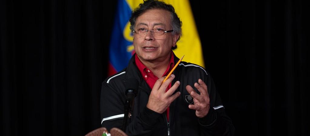 El Presidente Gustavo Petro durante la alocución de esta noche. 