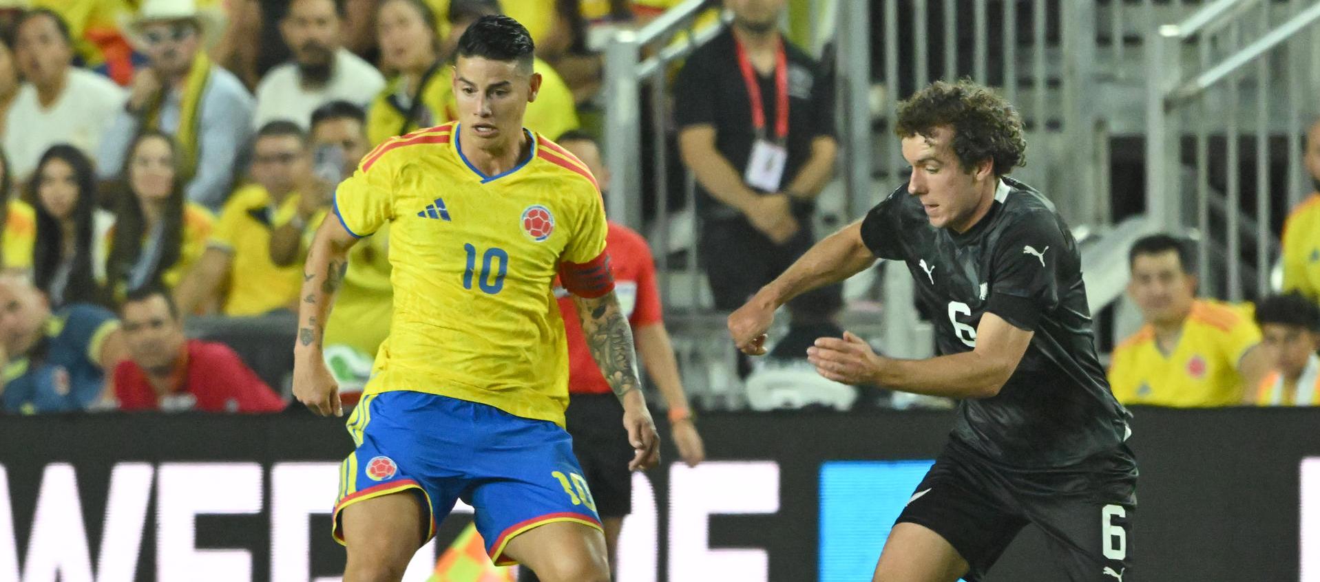 James Rodríguez durante el partido ante Nueva Zelanda.