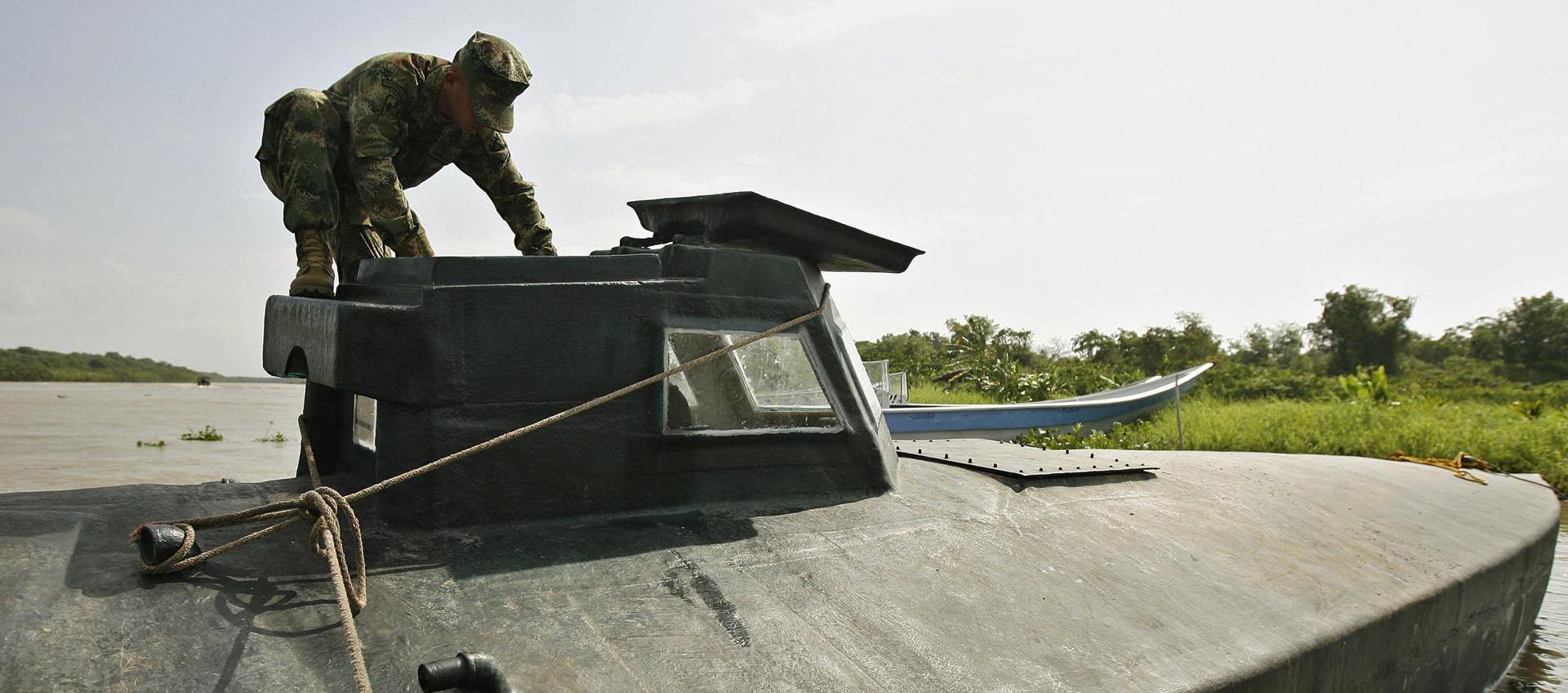 Submarino utilizado por grupos delictivos y narcotraficantes.