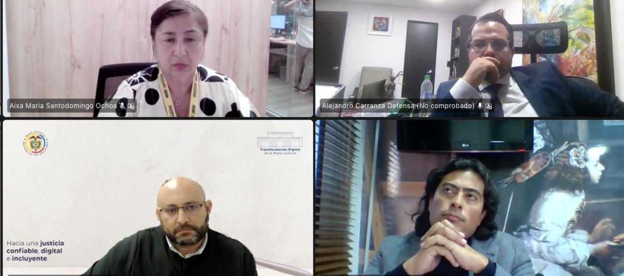 Nicolás Petro durante la audiencia de este miércoles. 