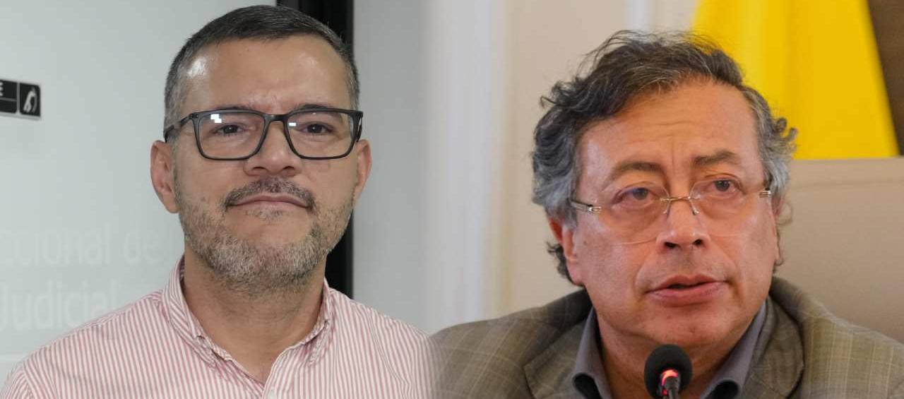El magistrado Mauricio Rodríguez y el Presidente Gustavo Petro.