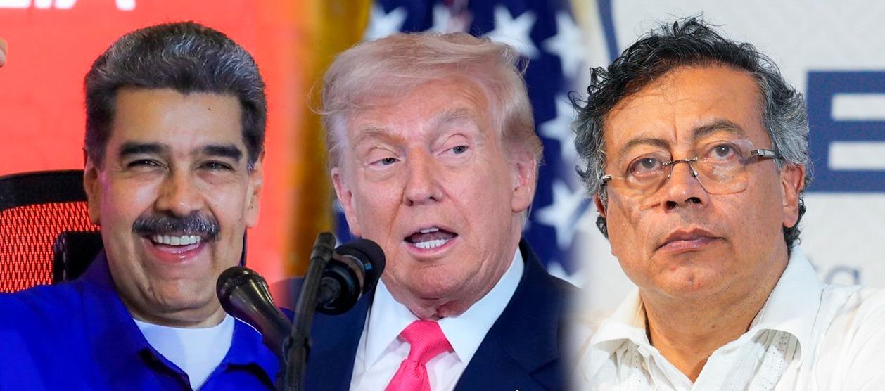 Nicolás Maduro, Donald Trump y Gustavo Petro.