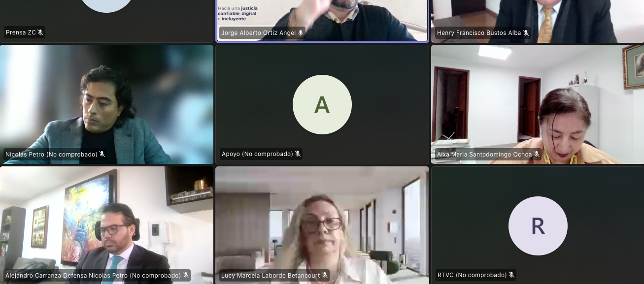 Aspecto de la audiencia de formulación de imputación de cargos contra Nicolás Petro. 