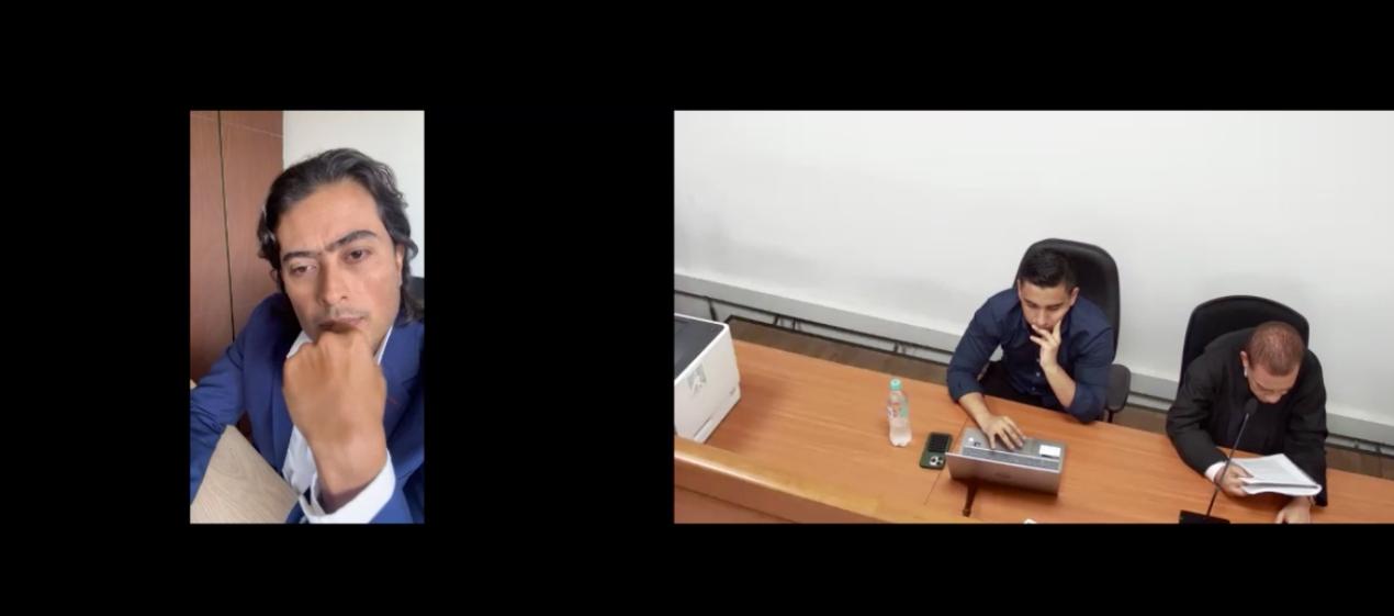 Nicolás Petro escucha al Juez Hugo Carbonó en la admisión e inadmisión de pruebas para su juicio. 