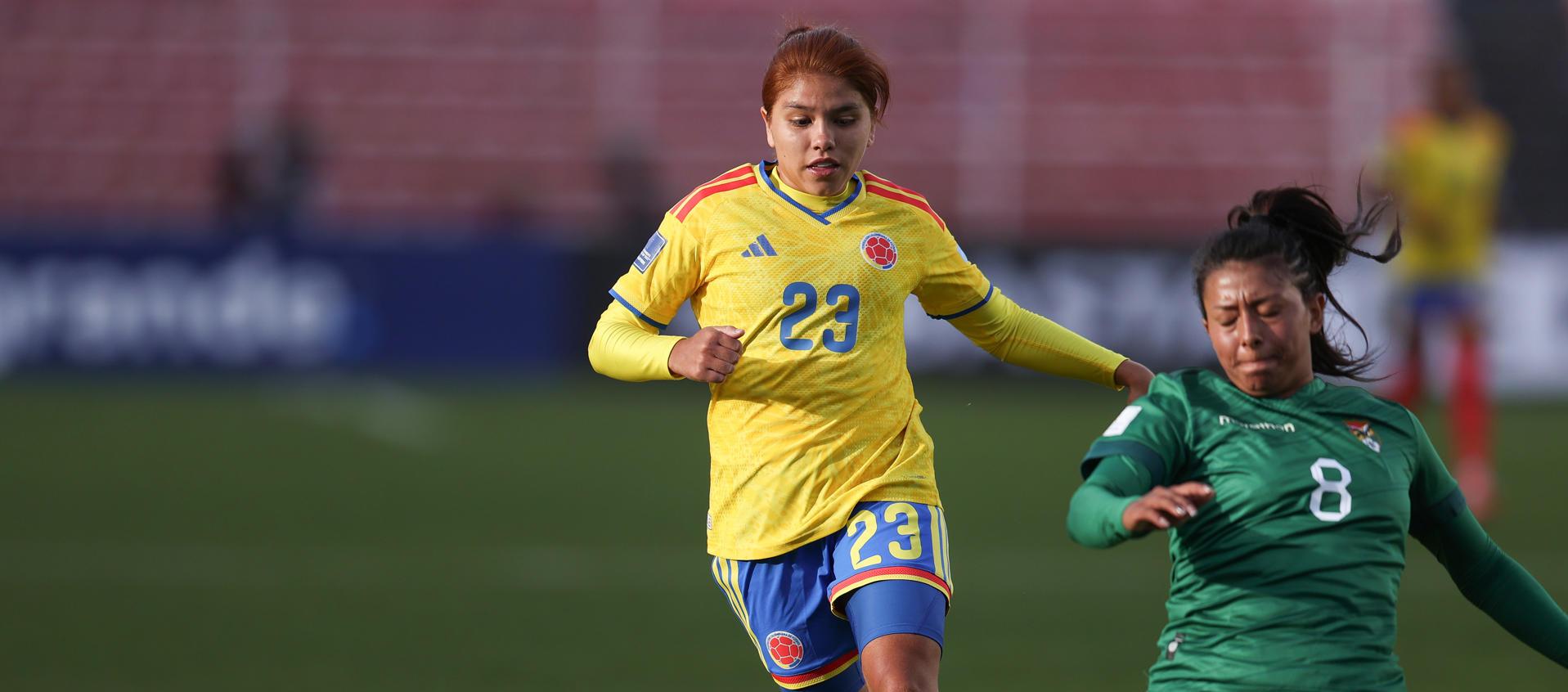 Aspecto del partido entre Colombia y Bolivia. 