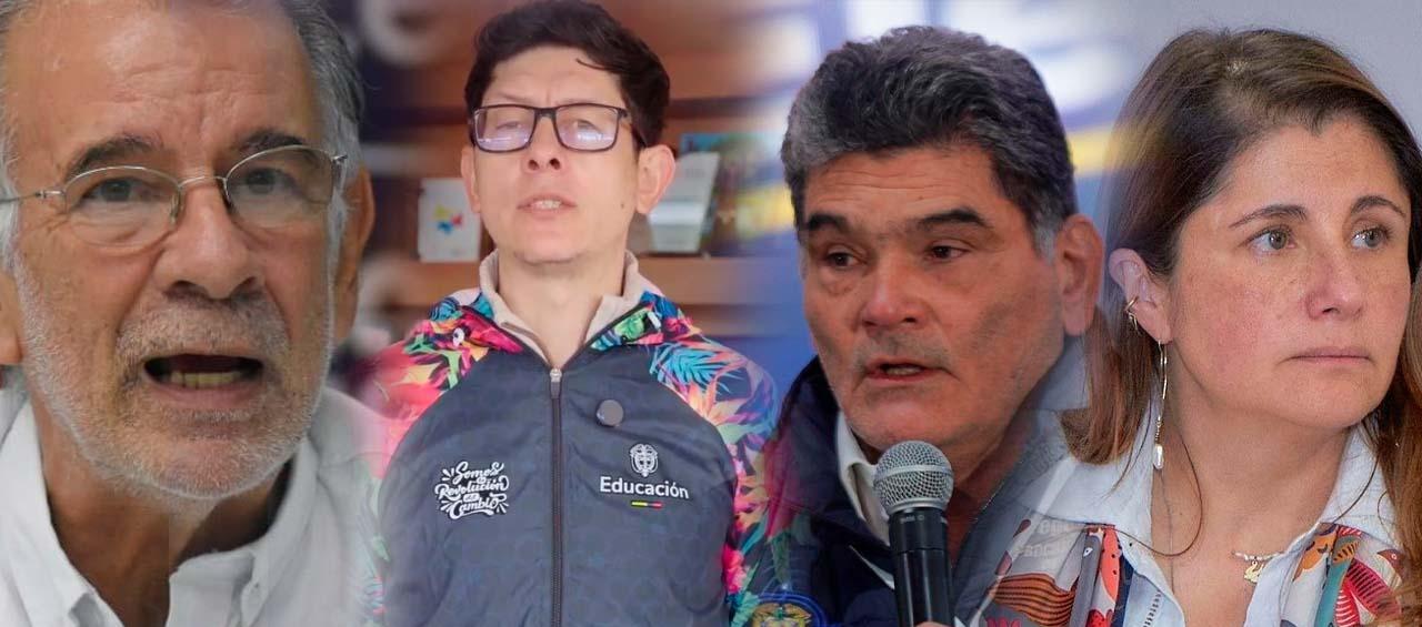 El gobernador Eduardo Verano; el ministro de Educación, Daniel Rojas; el procurador Gregorio Eljach y la defensora del Pueblo, Iris Marín Ortiz.