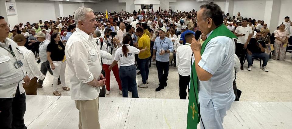 El expresidente Álvaro Uribe Vélez en Sincelejo.