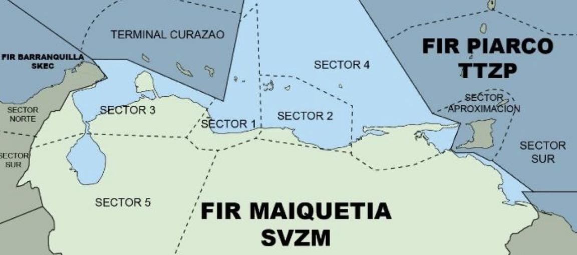 Zona de precaución para los aviones comerciales. 